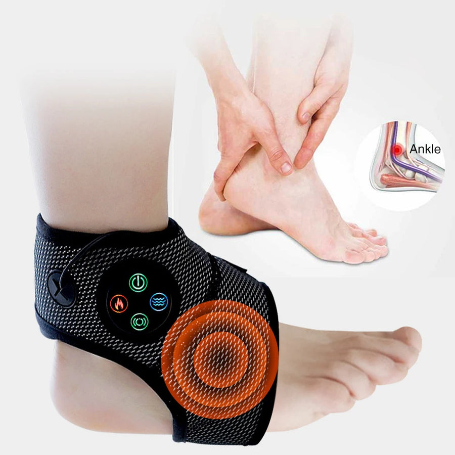 Electric Ankle Foot Massager Vibration Hot Compress Smart Air Pressure Multifunctional Brace Support Relaxation Treatments