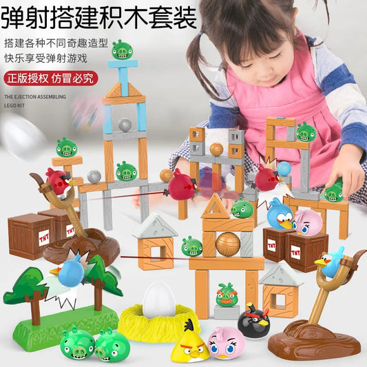 Angry Birds figure game with cute catapult.