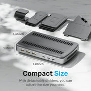 Charging Station: 120W Fast Charging Stand with Type-C PD 60W 6-Port Charging Dock for iPhone, iPad, Airpods, MacBook