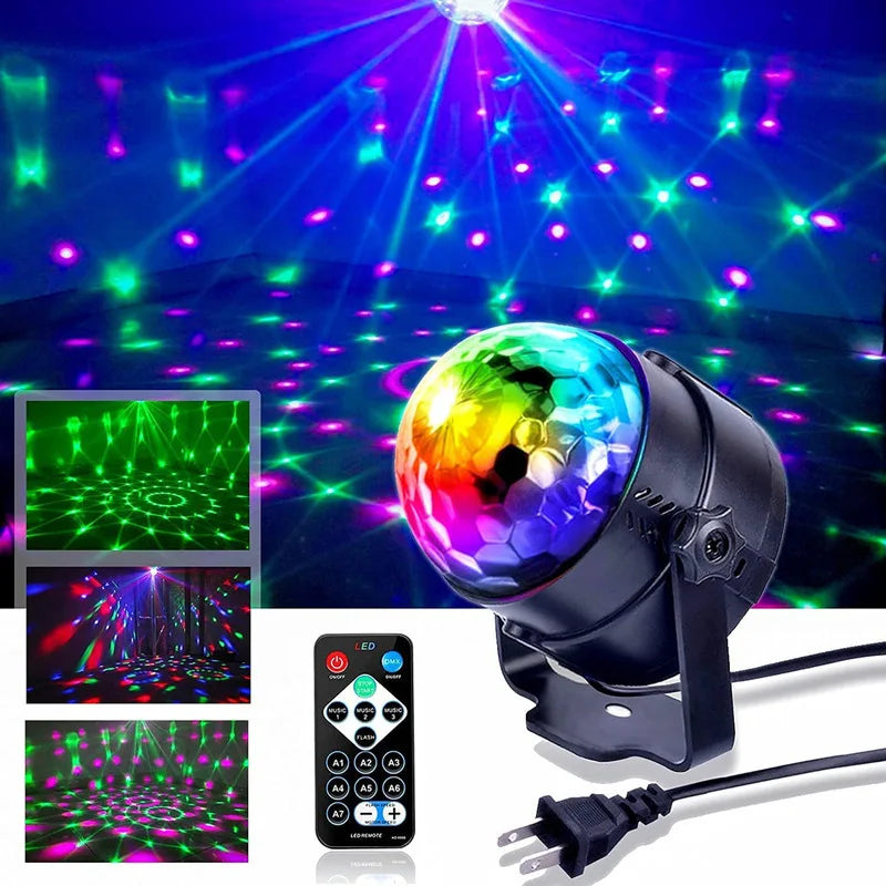 Rechargeable Color Stage Light w/ Remote Control LED Magic Ball