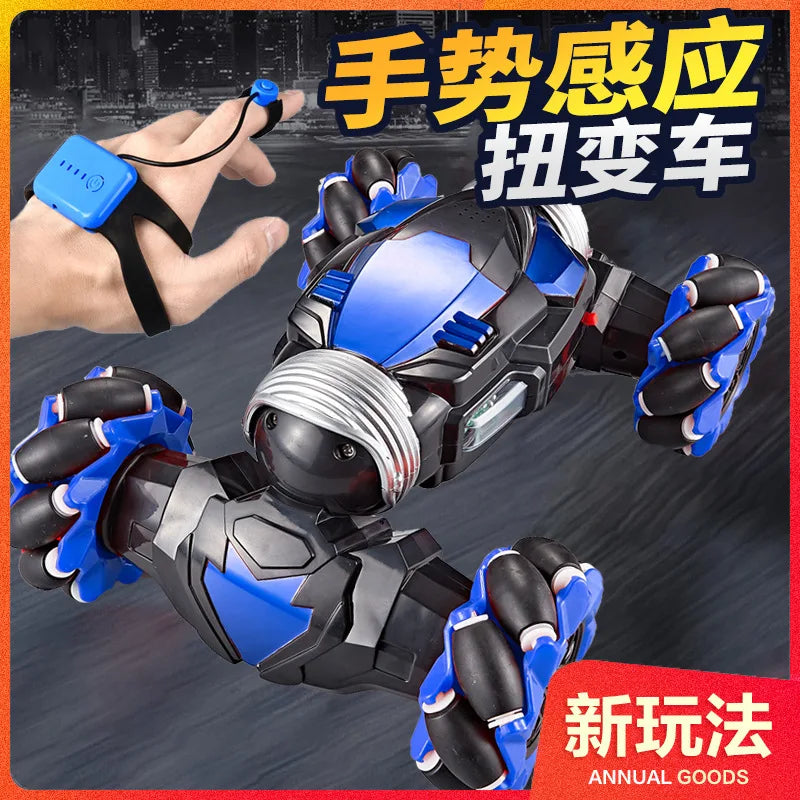 Gesture sensing four-wheel drive off-road vehicle stunt twist electric climbing car children's toy remote control car