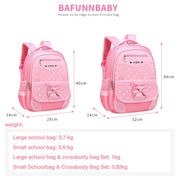 Cute girl schoolbag for 6-15 years; Kawaii bow backpack for teens and women. Ideal birthday gift.