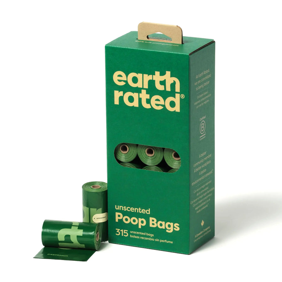 Earth Rated Dog Poop Bags, Guaranteed Leak Proof and Extra Thick Waste Bag Refill Rolls For Dogs, 315 Count