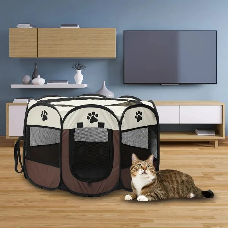 Pet Tent Kennel Octagonal Fence Puppy Shelter Easy To Use Outdoor Easy Operation Large Dog Cages Cat Fences