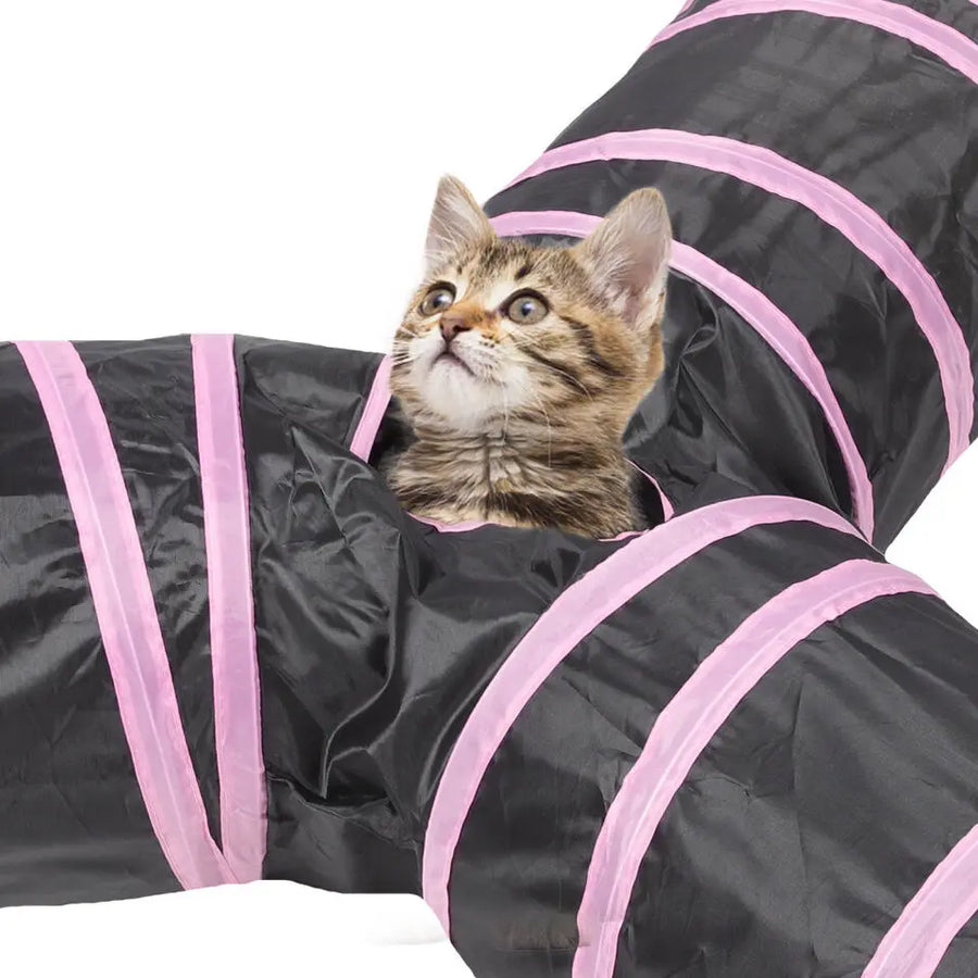 Cat Tunnel Toy for Cats and Small Pets: Durable and Foldable with Crinkle Toy.