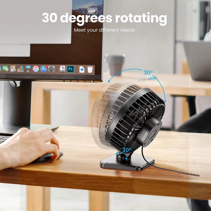 Portable Fan for Office Desk - Quiet Cooling Fans with Three Speed Adjustment - Ideal for Home and Office Use