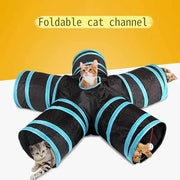 Cat Tunnel Toy for Cats and Small Pets: Durable and Foldable with Crinkle Toy.