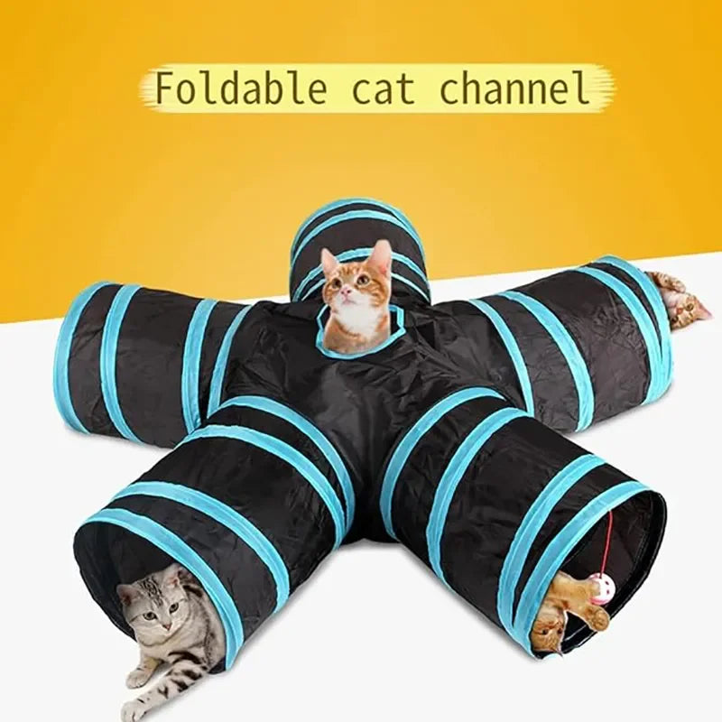 Cat Tunnel Toy for Cats and Small Pets: Durable and Foldable with Crinkle Toy.