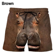 New Hilarious Animal Print Beach Shorts For Men 3D Cute Pet Surf Board Shorts Beachwear Quick Dry Gym Swim Trunks