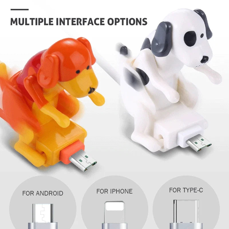 Dog Quick-Charge Cable Cute Micro USB Fast Charging Cable with a 1M Charging Line for Small Smartphones