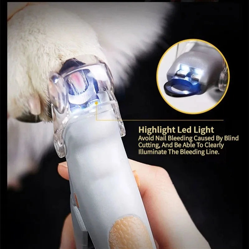 Professional Pet Nail Clipper with LED Light for Cats and Dogs.