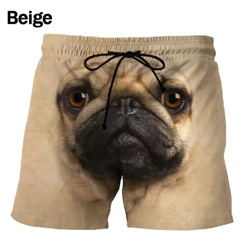 Animal Graphic Beach Shorts For Men 3d Print Cute Pet Surf Board Shorts