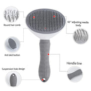 Dog and Cat Hair Remover Brush - Non-slip Beauty Brush - Dog Grooming Equipment - Stainless Steel Pet Hair Removal Comb for Dogs