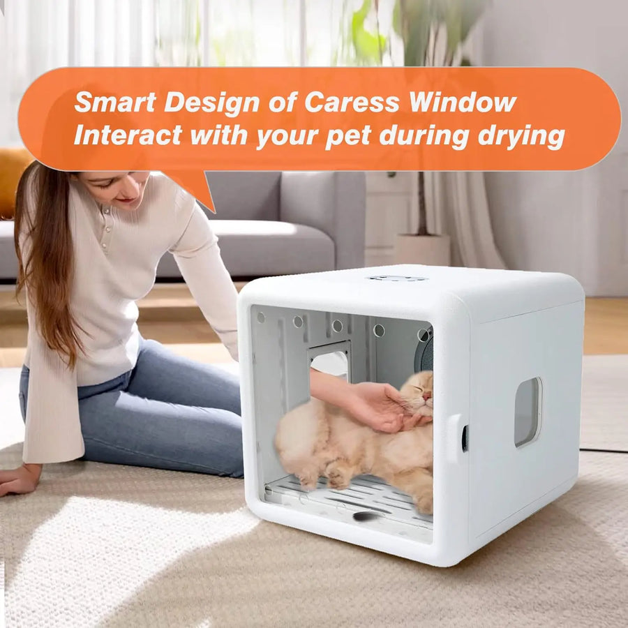 Hair Dryer Box for Pets, 65L Capacity, Smart Temperature Control, Fast Hair Drying