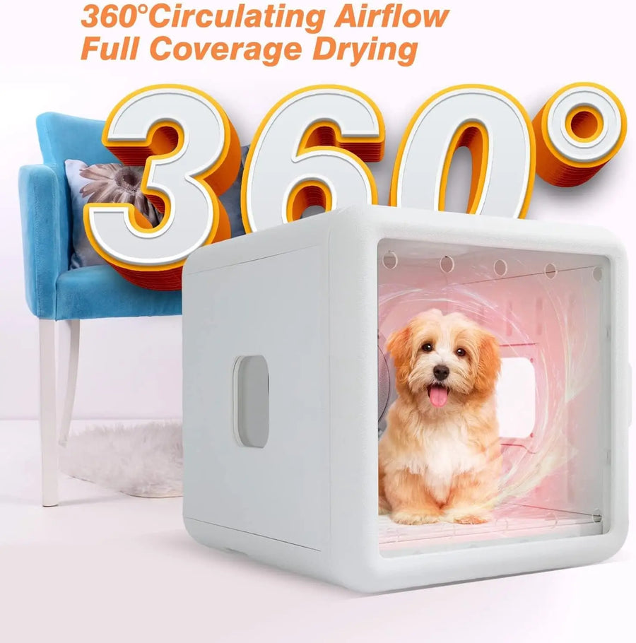 Hair Dryer Box for Pets, 65L Capacity, Smart Temperature Control, Fast Hair Drying