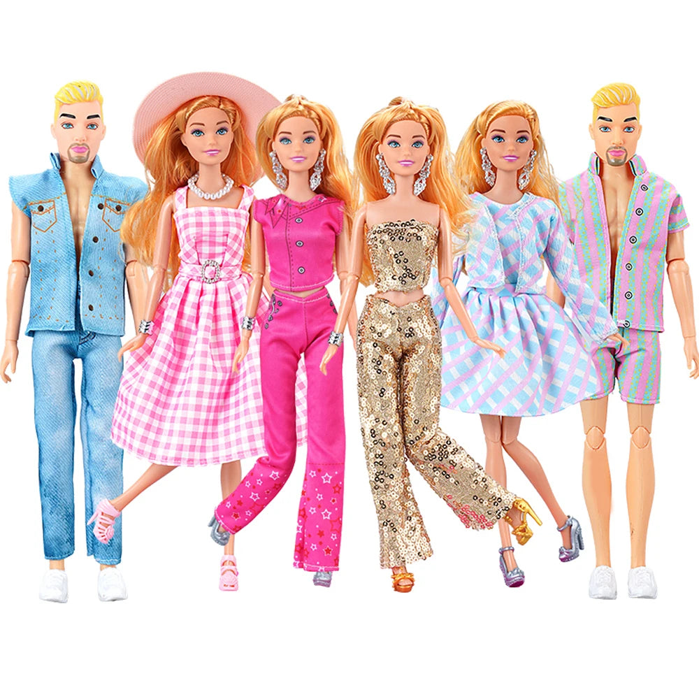 NK 1 Pcs Fashion Dress Outfit Casual Wear Shirt Party Skirt  Modern Clothes For Barbie Doll Accessories  DIY Dollhouse Toys JJ