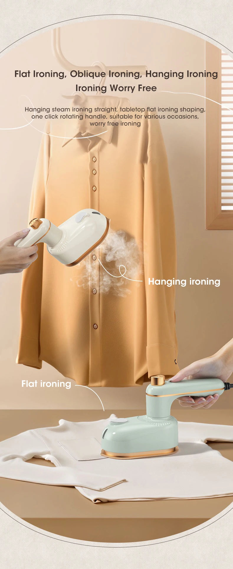 Portable Mini Electric Iron for Wet/Dry T-Shirt Ironing