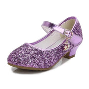 Glitter Crystal High Heel Sandals for Kids' Dance and Performance