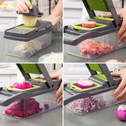 Multifunctional Vegetable Chopper Onion Chopper Handle Food Grate Food Chopper Kitchen Vegetable Slicer Dicer Cut  14/16 in 1