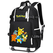 3Pcs Anime Pikachu Uzumaki Backpack Set for Teens - School & Travel Bag