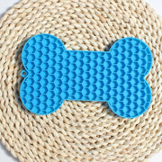 Bone Shape Silicone Licking Pad Pet Dog Peanut Butter Slow Food Bowl Eating for Cats Dogs Feeder Feeding Lickmat