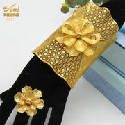 Gold Plated Bangles With Ring For Women