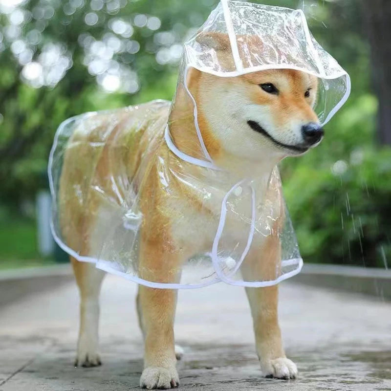 Pet Dog Raincoat Transparent Waterproof Jacket Soft PVC Small Dogs Rain Poncho