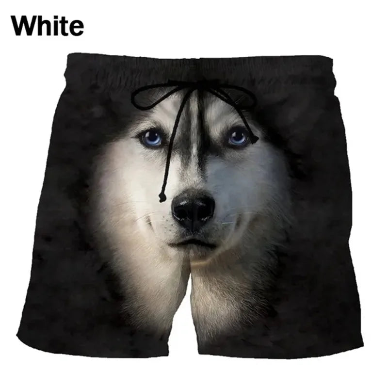 New Hilarious Animal Print Beach Shorts For Men 3D Cute Pet Surf Board Shorts Beachwear Quick Dry Gym Swim Trunks