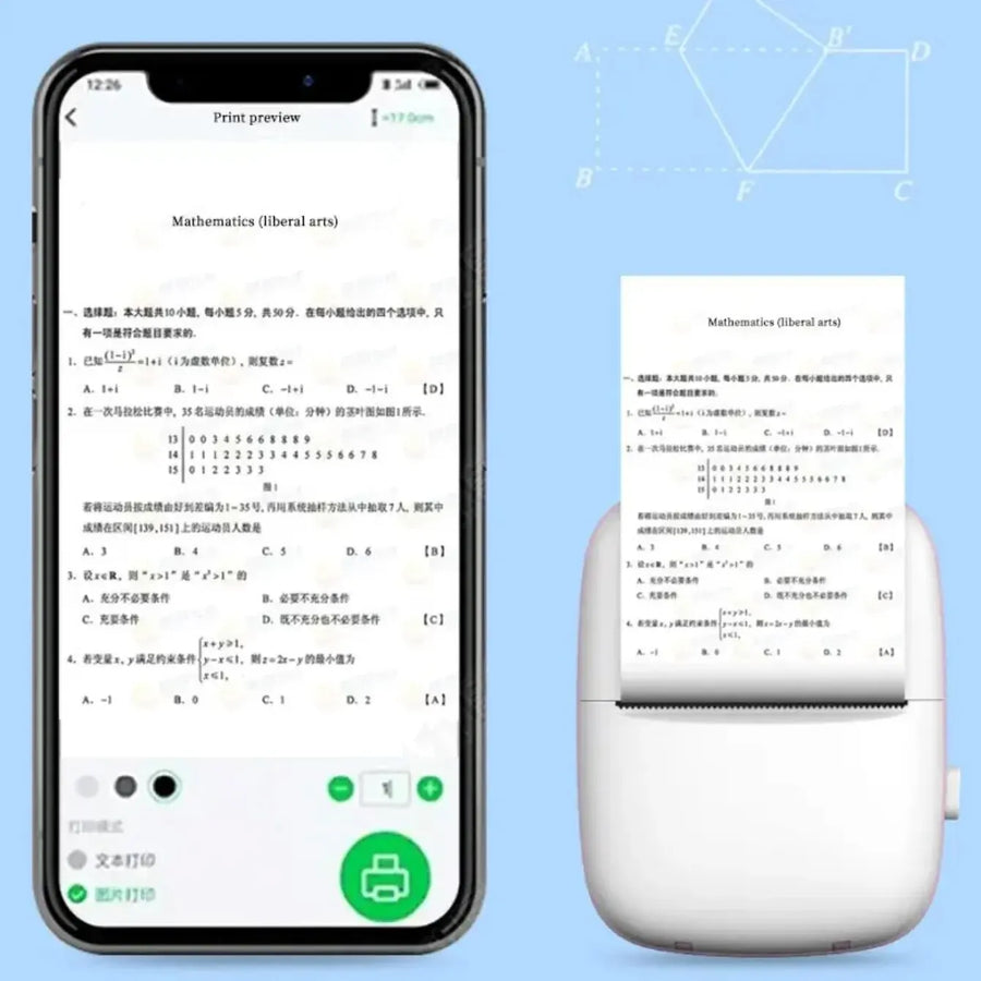 Mini Portable Bluetooth WiFi Printer for Mobile Phone Printing