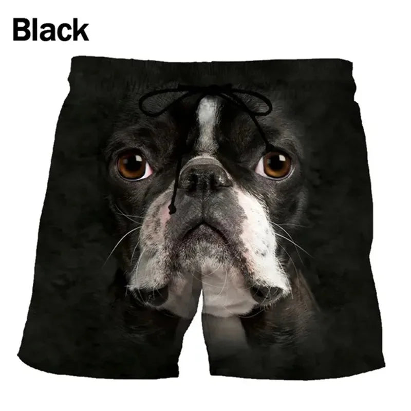 Animal Graphic Beach Shorts For Men 3d Print Cute Pet Surf Board Shorts