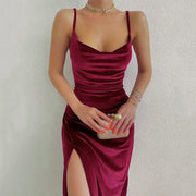 Elegant Evening Gown For Women Summer Velvet Midi Bodycon Party Dress