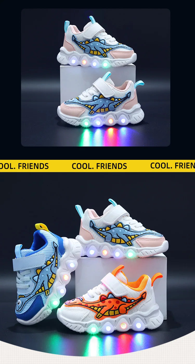 Kids Casual Sneaker Boys Girls Breathable Light-Up Tennis Shoe