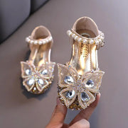 Girls' High Heel Glitter Crystal Sandals