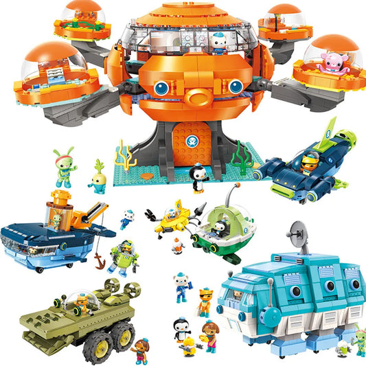 The Octonauts Building Block Anime Figure Barnacles Submarine Boat Educational Game Bricks Toys for Children Compatible Gift