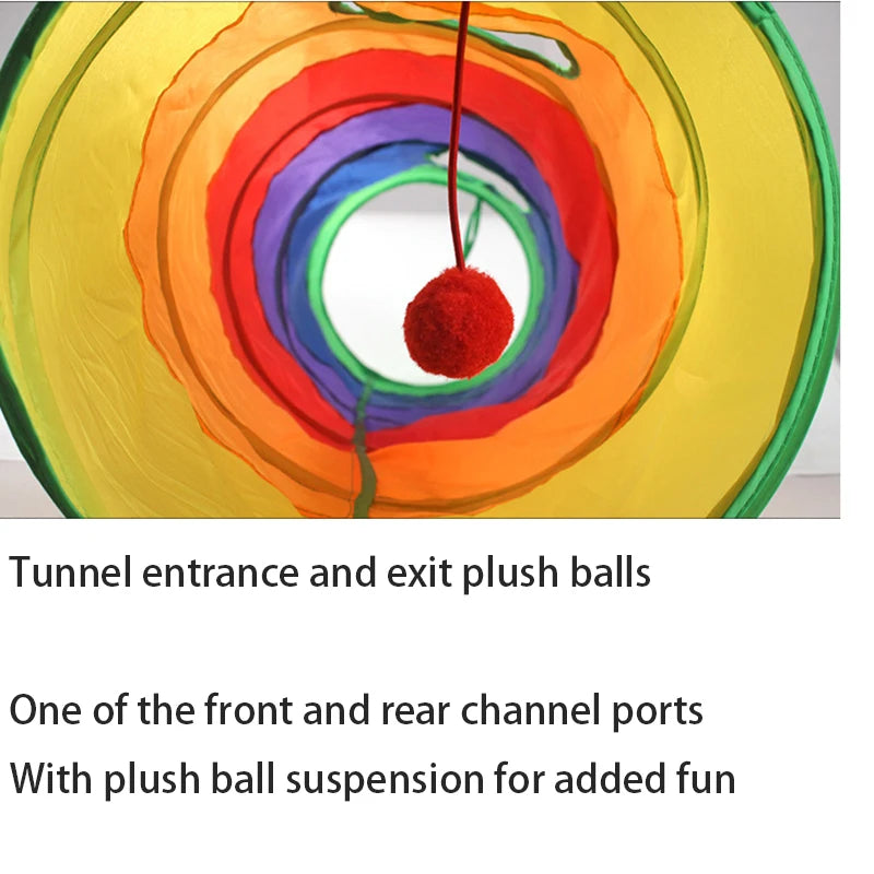 Foldable Cat Tunnel Toy for Interactive Kitty Training