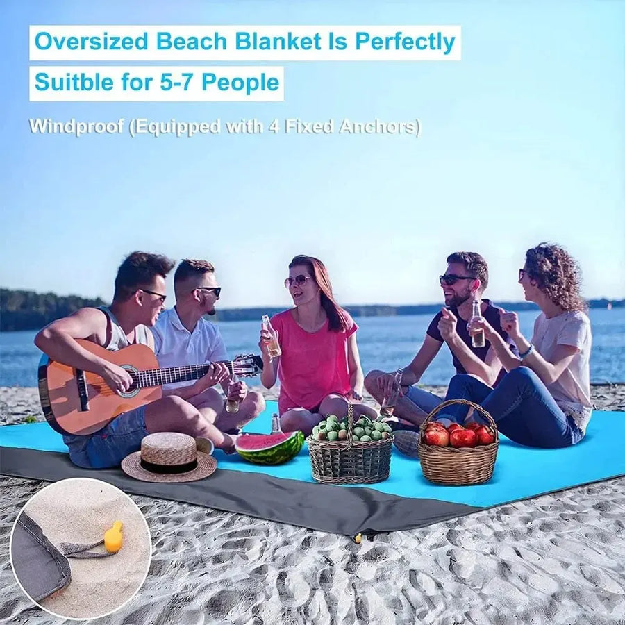 Beach Blanket Sandproof: 200 x 140cm Waterproof Mat for Lightweight Picnic, Travel, and Sports