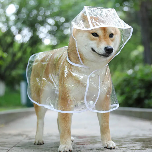 Pet Dog Raincoat Transparent Waterproof Jacket Soft PVC Small Dogs Rain Poncho