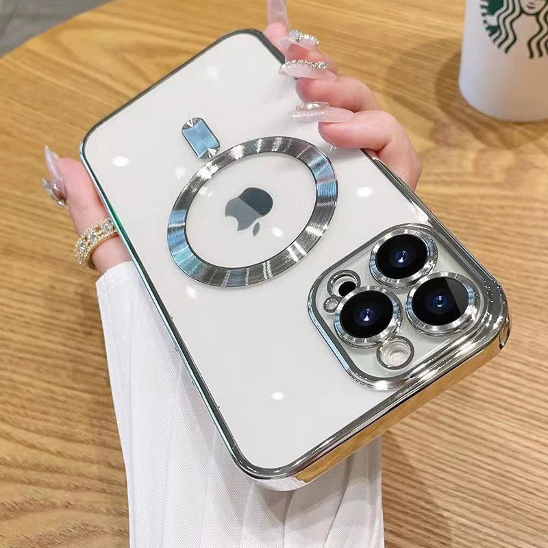 Transparent Magnetic Electroplate Bumper iPhone Cover