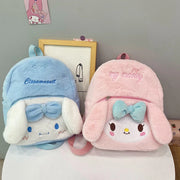 Sanrio Kuromi Cinnamon Dog Melody Cute Plush Backpack for Students