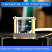 Translucent desktop TV with WIFI, weather forecast, clock, date, stock.