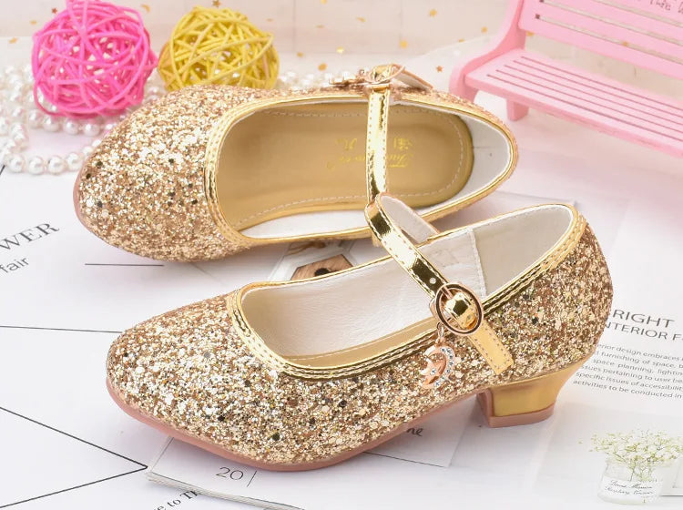 Girls' Glitter High Heel Sandals