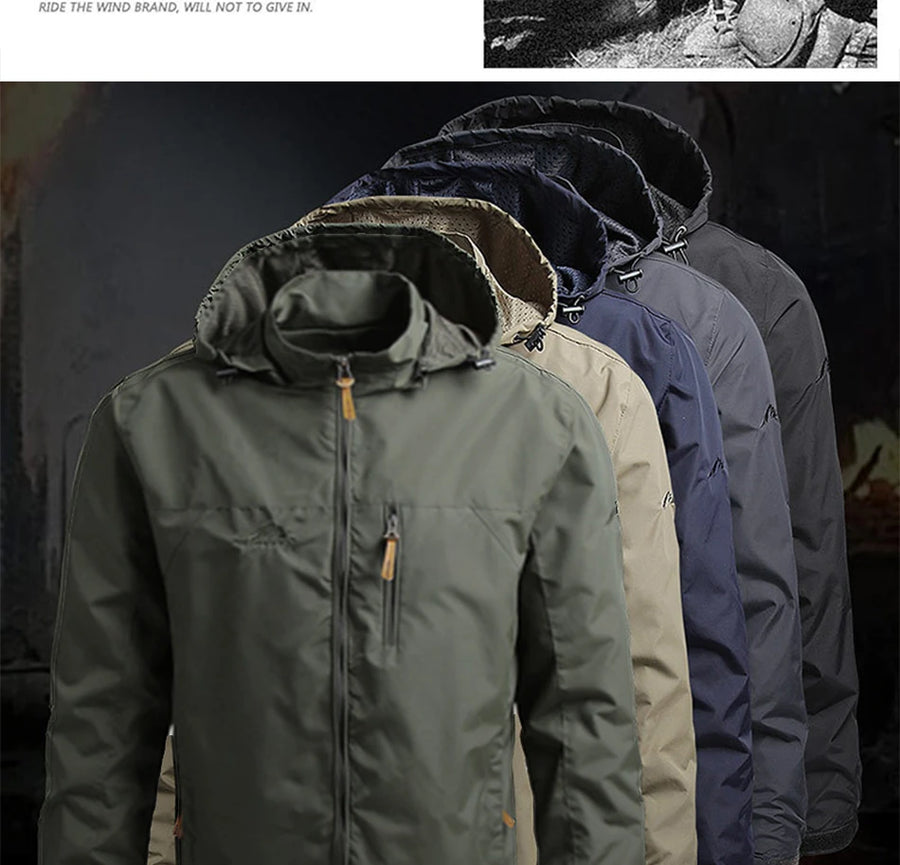 Men's Waterproof Windbreaker Jacket for Winter, Hiking, and Casual Wear