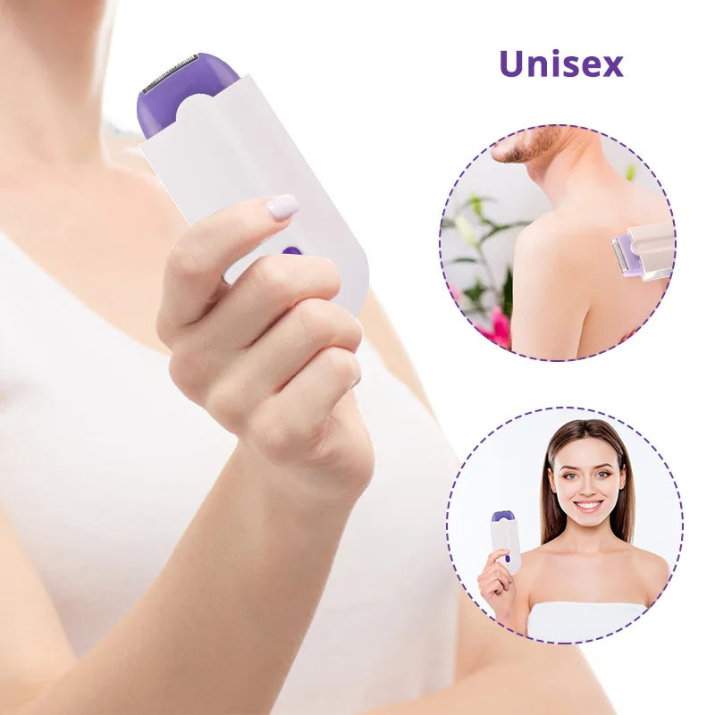 Painless Women's Epilator: USB Rechargeable Hair Removal Device for Body, Face, Legs, and Bikini.