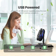 Desk Fan Portable USB Fan 90° Adjustable Cooling Fan, Mute 4 Speed Adjustment Ultra Quiet, Suitable For Home Desk Office