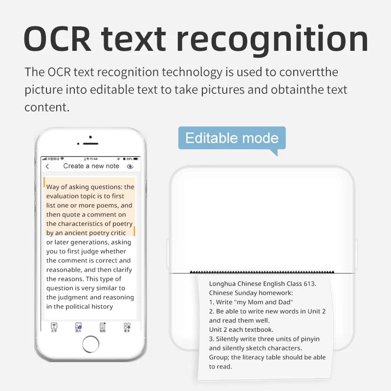 Mini Portable Bluetooth Label Printer for Student Note Printing