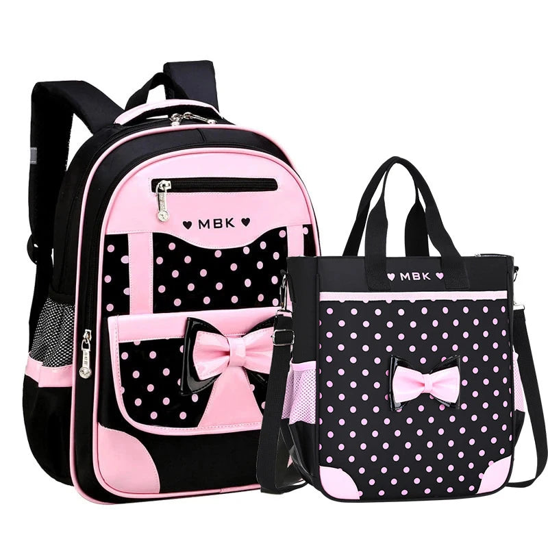 Cute girl schoolbag for 6-15 years; Kawaii bow backpack for teens and women. Ideal birthday gift.