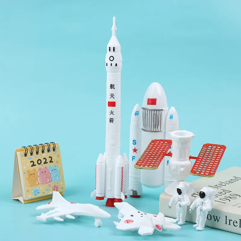 Rocket Toy Set: Space Series with Plane, Satellite, Astronaut & Spaceship Model.