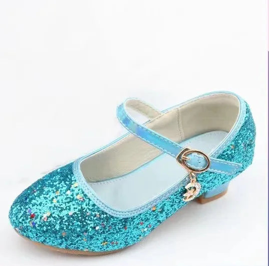 Girls High Heel Glitter Sandals for Kids Princess Dance Performance Shoes