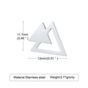 Men Earring, Stainless Steel Double Triangle Arrow