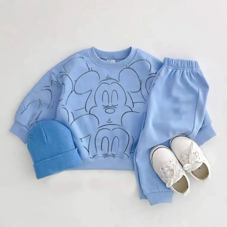 Autumn Kids Hoodies and Pants Set Unisex Outfits for Ages 1-3